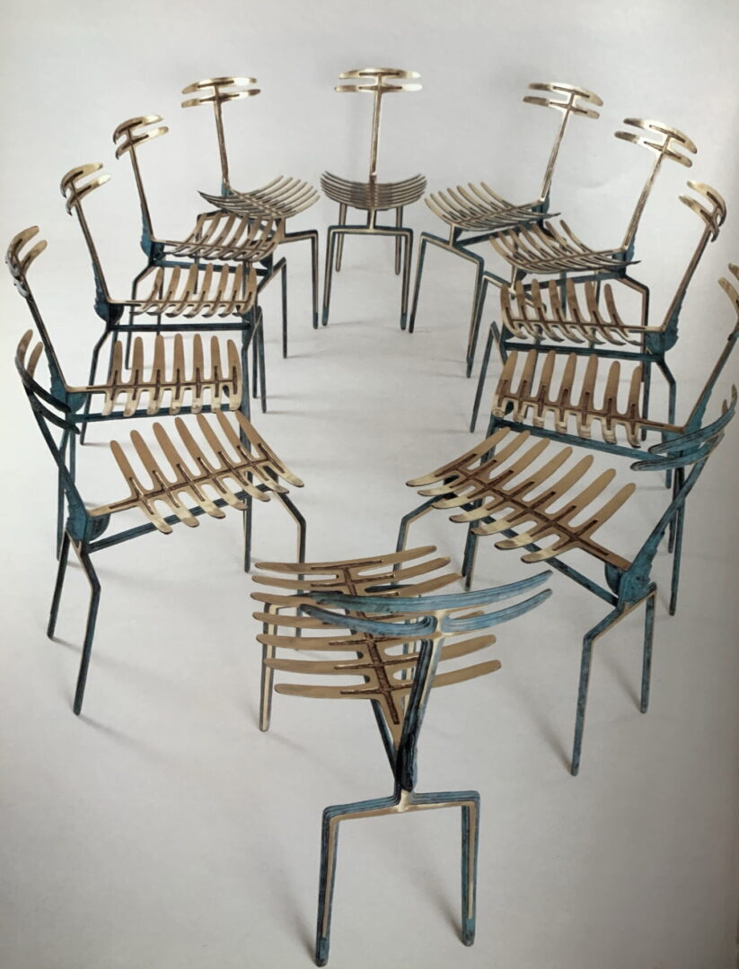 A group of chairs arranged in a circle.